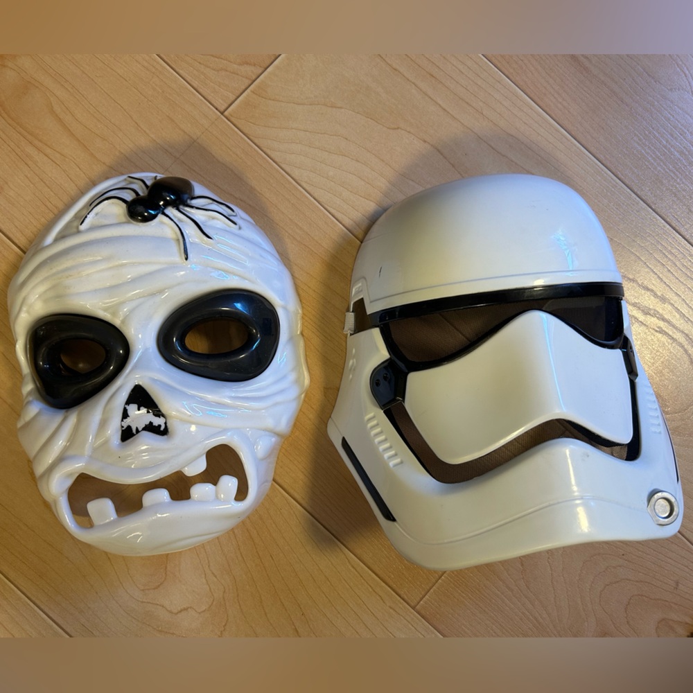 White Mummy Halloween and Stormtrooper Masks